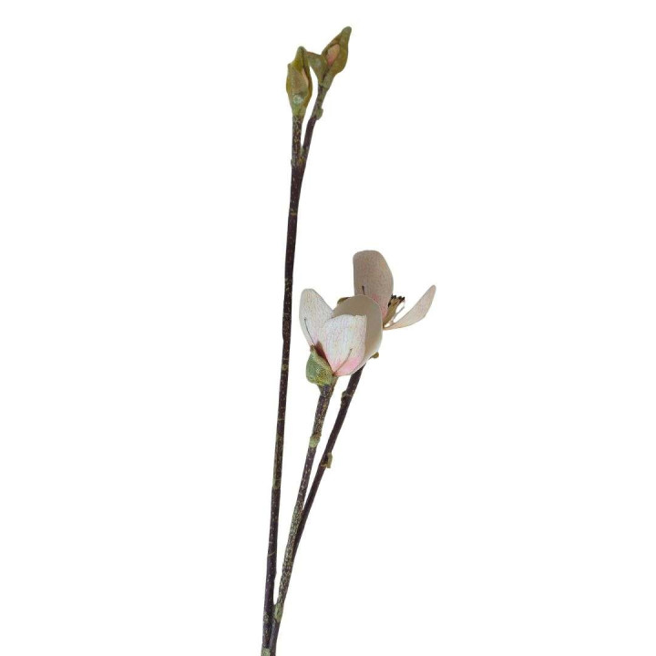 Ramo magnolia rosa 2boccioli+2fiori soft touch h80 cm