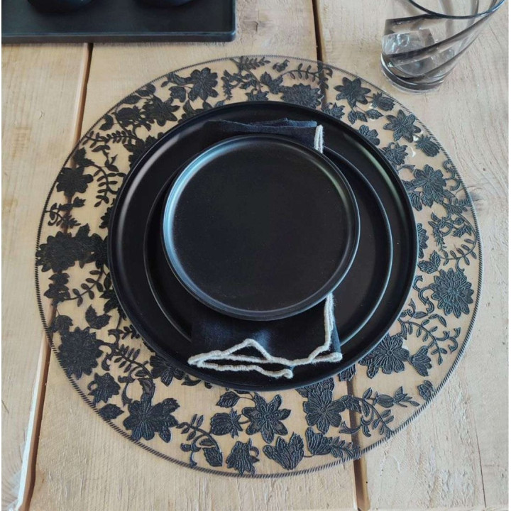 Sottopiatto pvc trasparente pizzo floreale