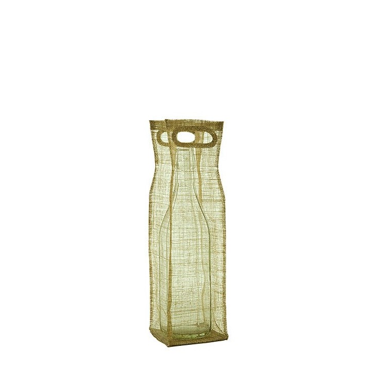 Net bottle holder with handles linen color 10 x 10 h31 cm