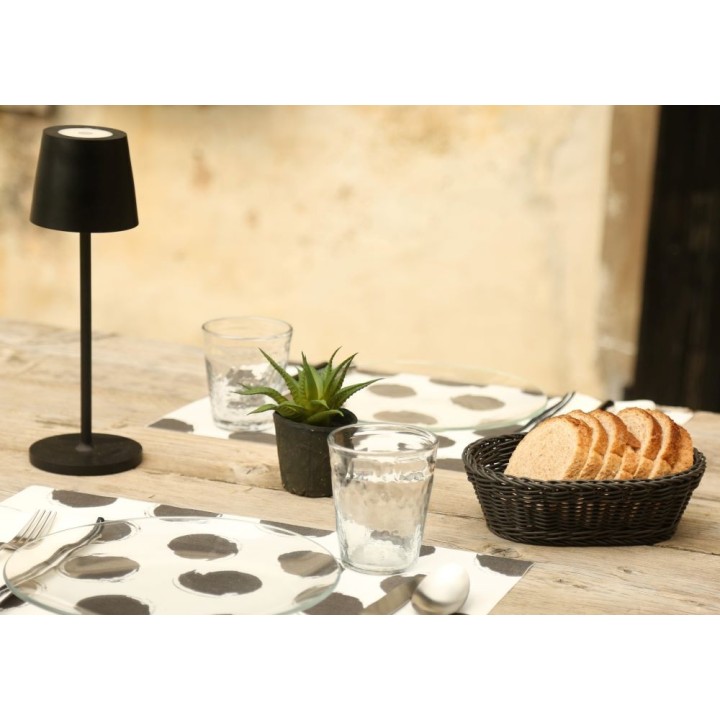 Woven polypropylene basket black 20.5 x 14.5 h6 cm