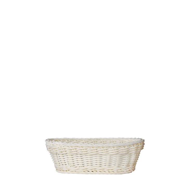 Panier blanc tresse en polypropylene 20.5 x 14.5 h6 cm