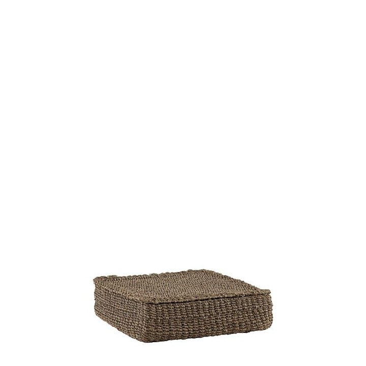 Scatola in abaca lino con 3 scomparti e coperchio 26 x 26 h7 cm