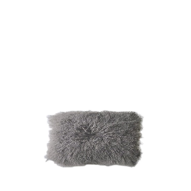 Housse fourrure de la mongolie couleur lin/melange 30x50 cm