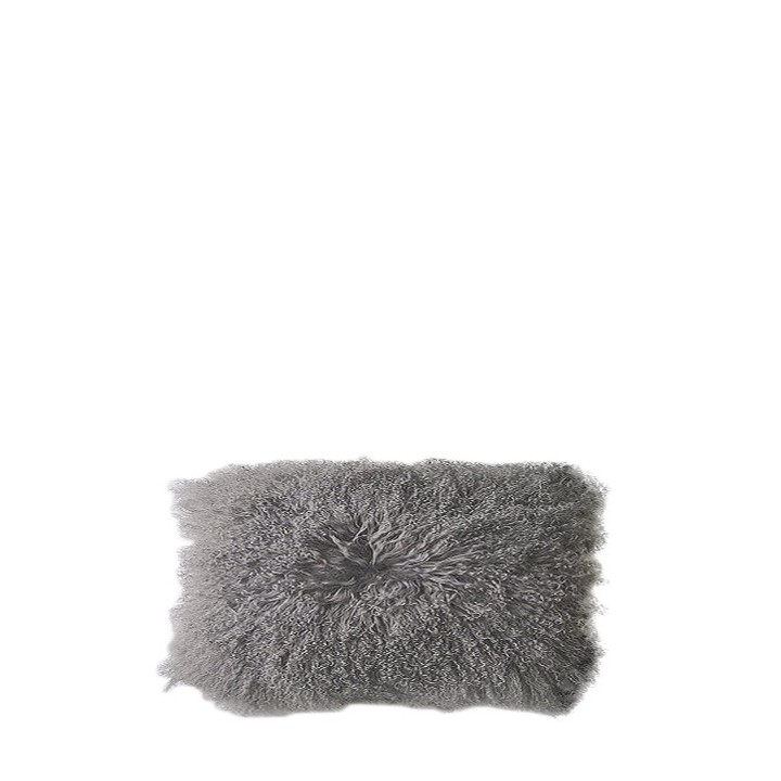 Mongolian fur pillowcase linen melange colour 35 x 50 cm