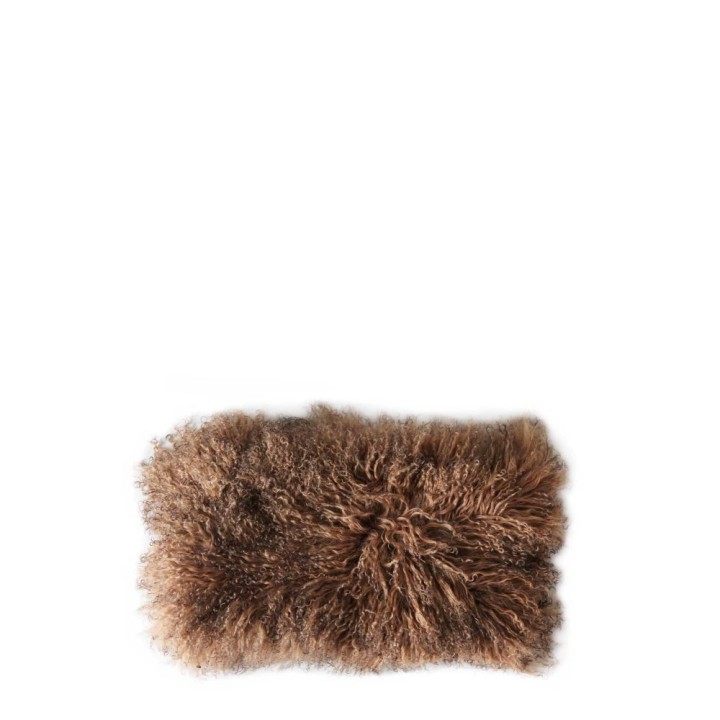 Mongolian fur pillowcase rusty colour 35 x 50 cm
