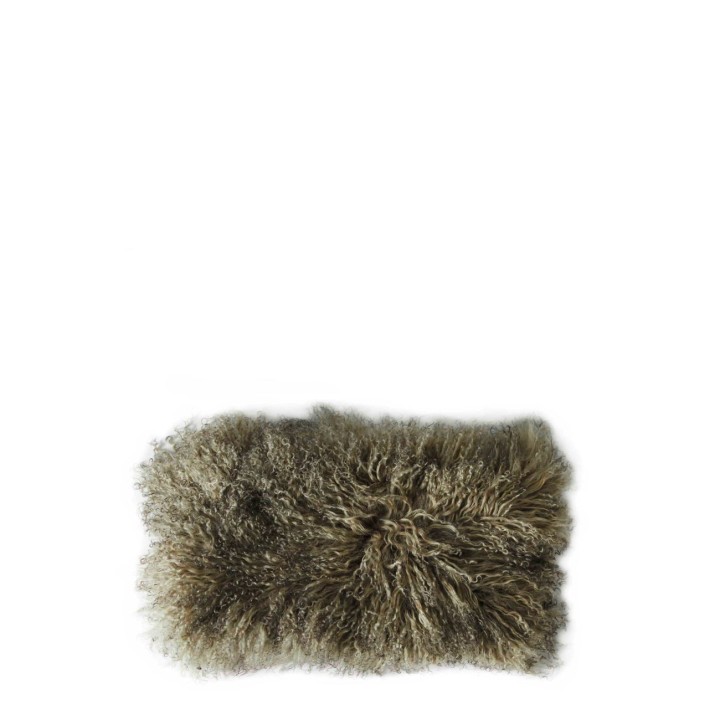 Housse fourrure de la mongolie couleur foret 35 x 50 cm