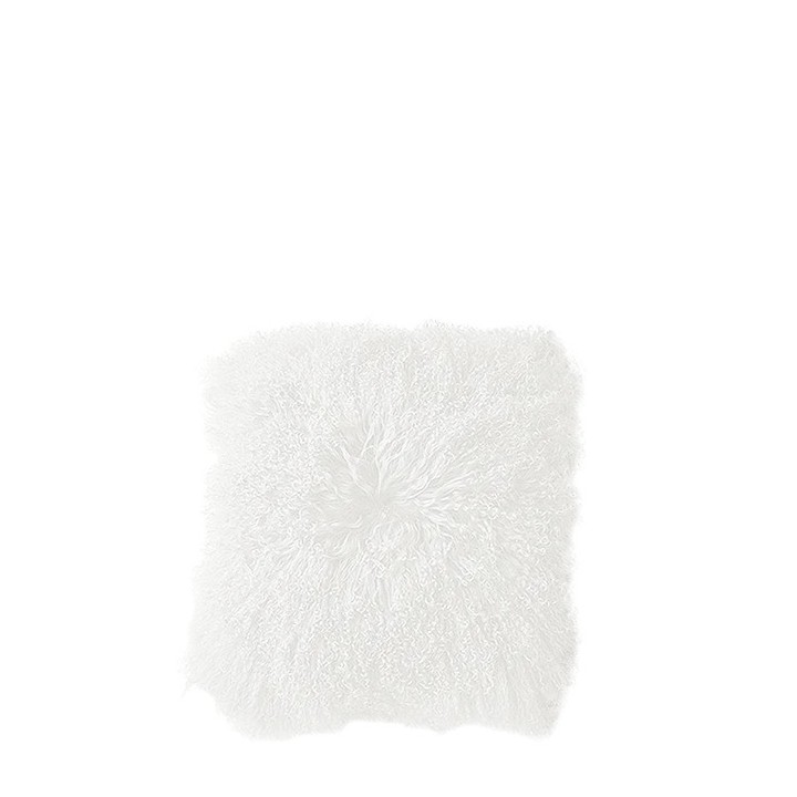Mongolian fur pillowcase colour white 40 x 40 cm. cushion cover