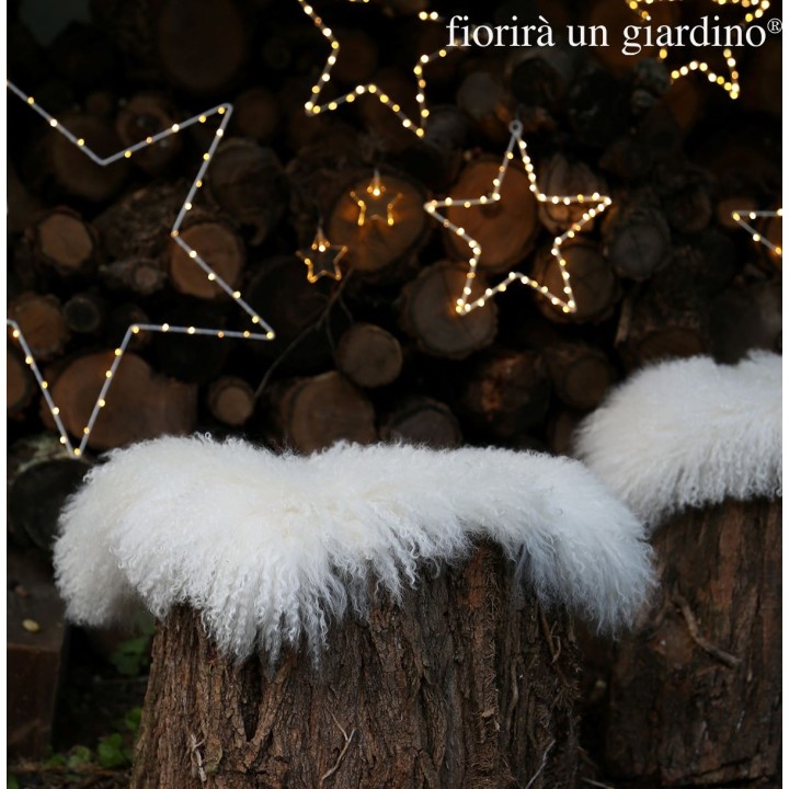 Mongolian fur pillowcase colour white 40 x 40 cm. cushion cover