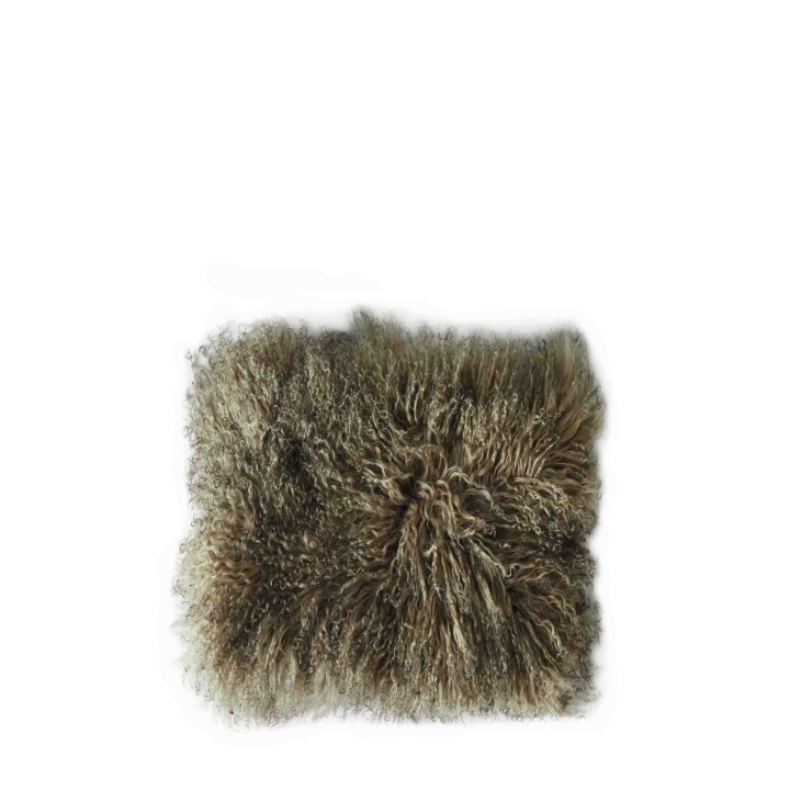 Mongolian fur pillowcase forest green colour 40 x 40 cm