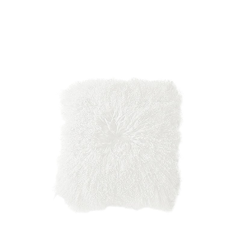 Housse fourrure de la mongolie couleur blanc 60 x 60 cm