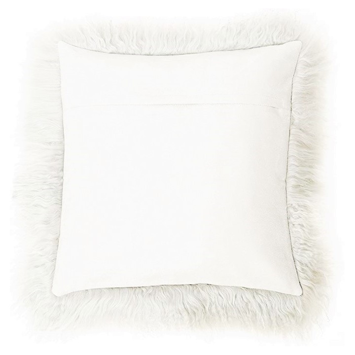Mongolian fur pillowcase white colour 60 x 60 cm. cushion cover
