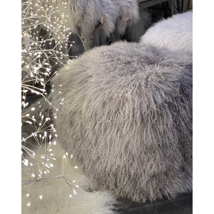 Melange linen mongolian fur cube 40x40 h40cm