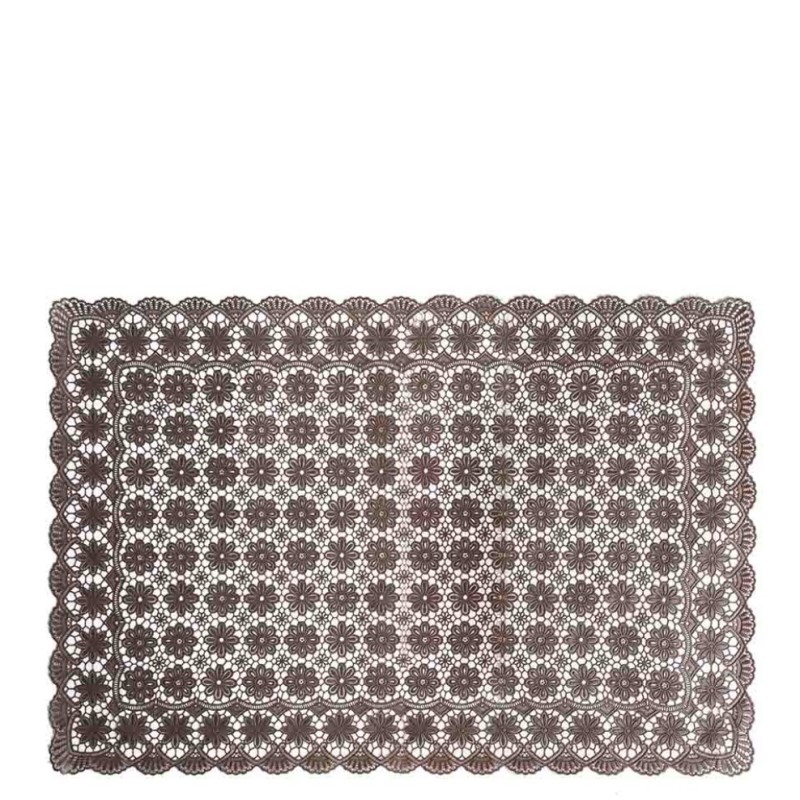 Set de table vinyle chocolat decoration florale 36 x 53 cm