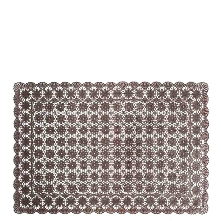 Set de table vinyle chocolat decoration florale 36 x 53 cm