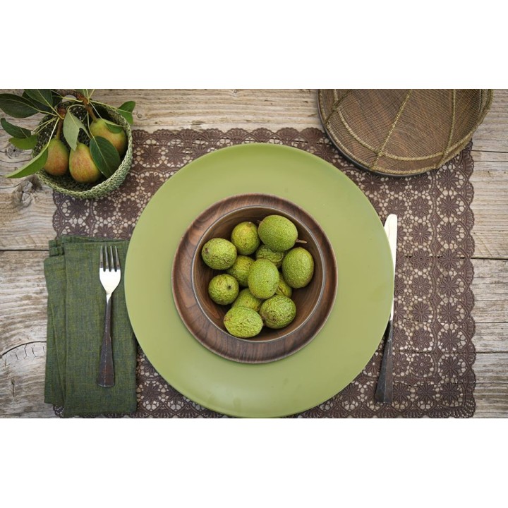 Chocolate vinyl waterproof placemat flower decoration 36 x 53 cm