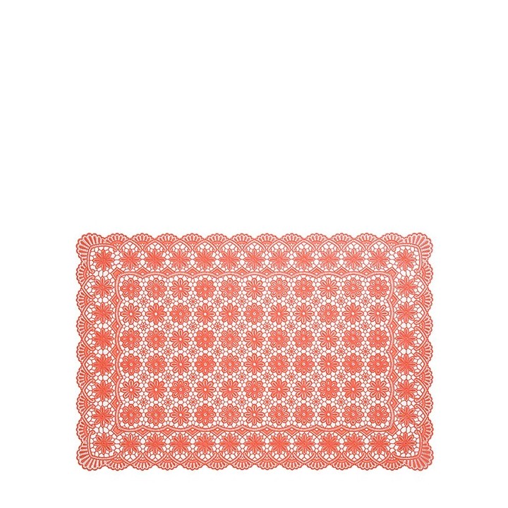 Tovaglietta fiori impermeabile vinile orange piena 30 x 46 cm