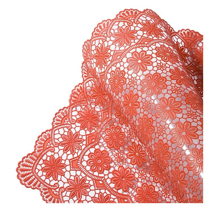 Tovaglietta fiori impermeabile vinile orange piena 30 x 46 cm