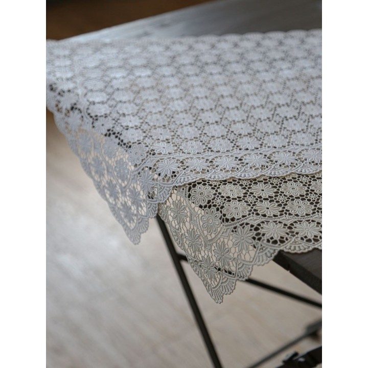 Sand vinyl waterproof soft placemat floral decoration 36 x 53 cm