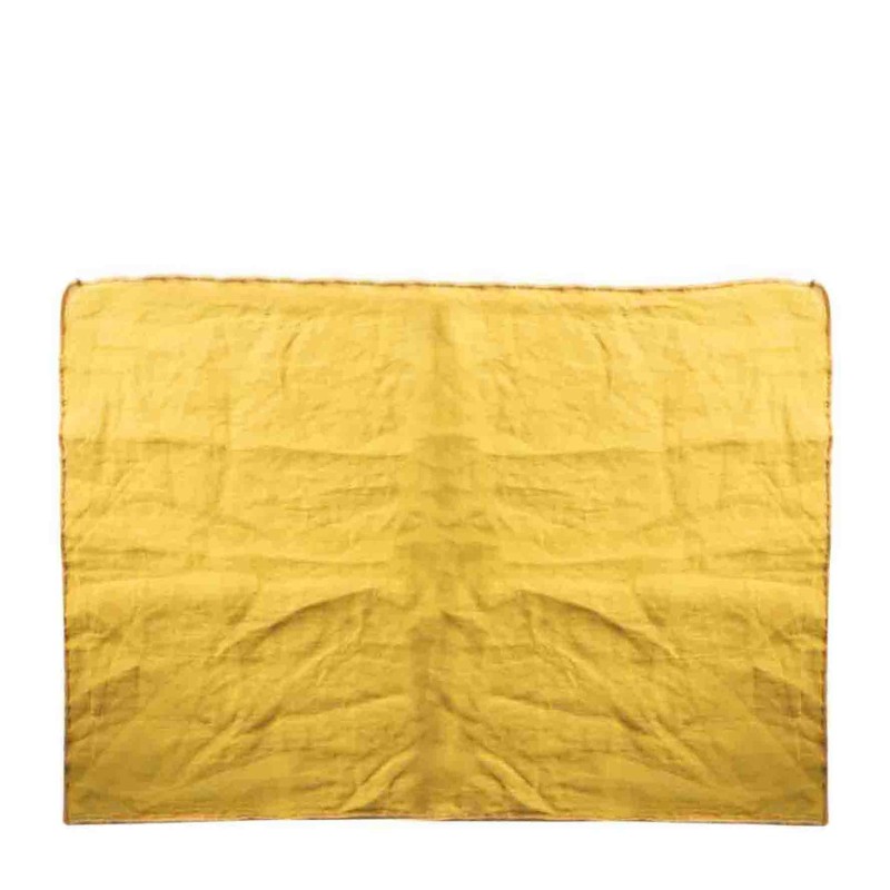 100% mustard linen placemat with mustard edge 35x50 cm