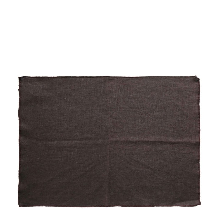 Tovaglietta 100%lino chocolate bordo chocolate 35 x 50 cm
