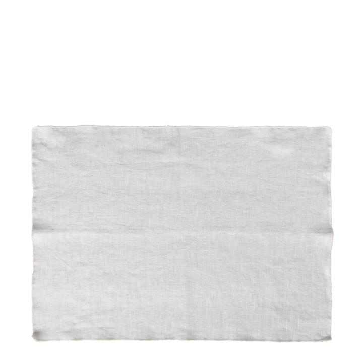 Tovaglietta 100%lino bianco bordo bianco 35 x 50 cm