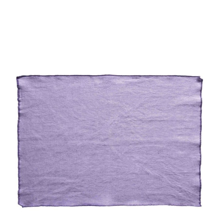 Set de table 100% lin couleur lavender avec bord lavender 35x50 cm