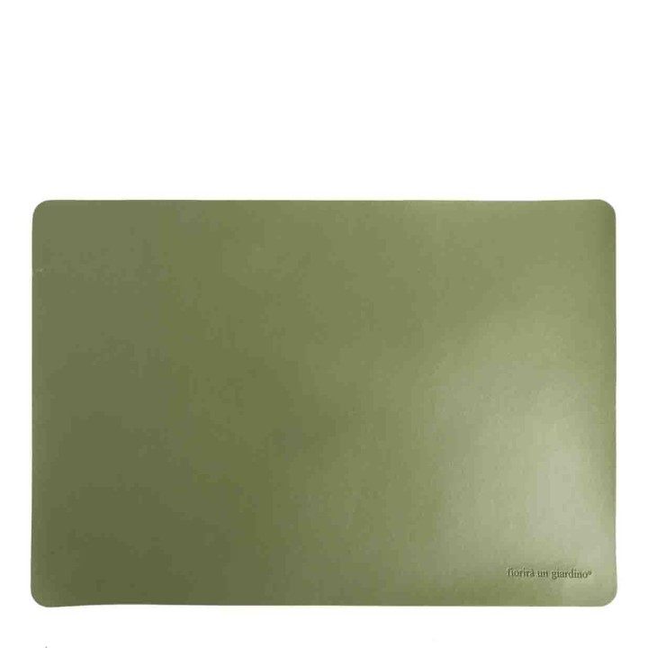 Green leather look placemat 32 x 45 cm