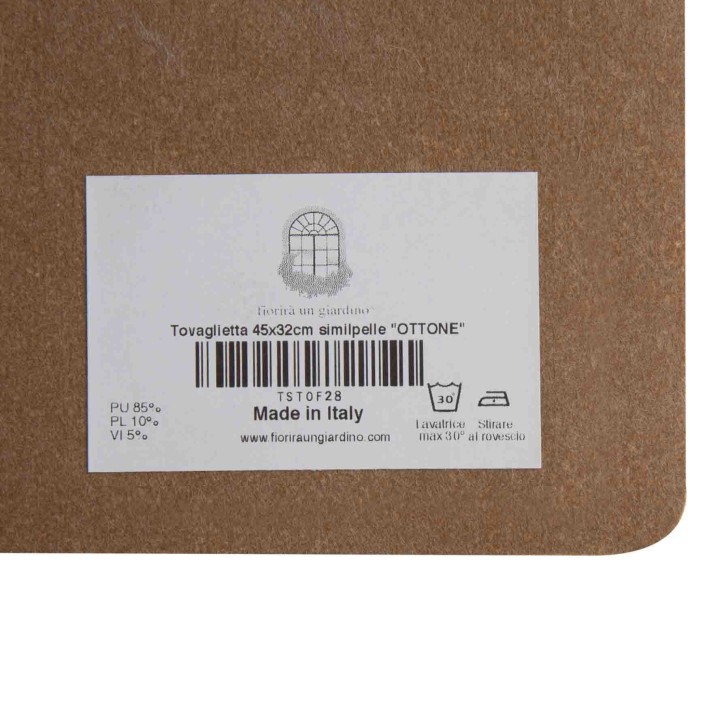 Brass leather look placemat 32 x 45 cm