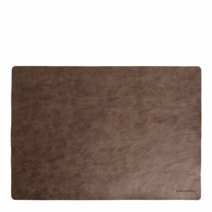 Brown vintage leather look placemat 32 x 45 cm