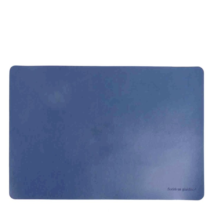 Light blue leather look placemat 32 x 45 cm