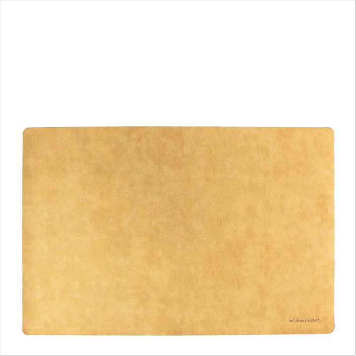Mustard leather look vintage placemat 32 x 45 cm