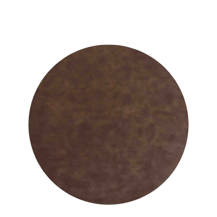 Sous-plat en faux cuir marron vintage d33 cm