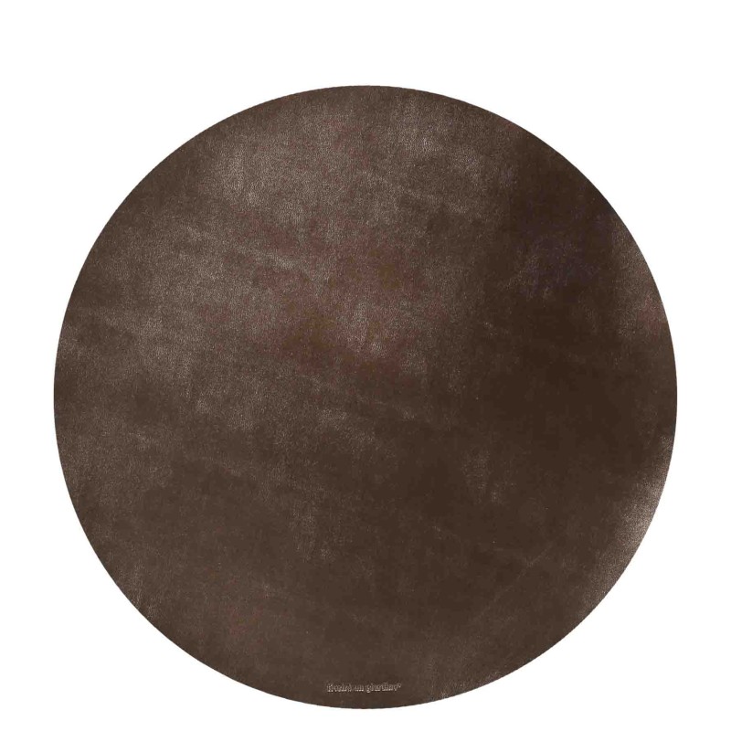 Sous-plat en faux cuir laiton d38 cm