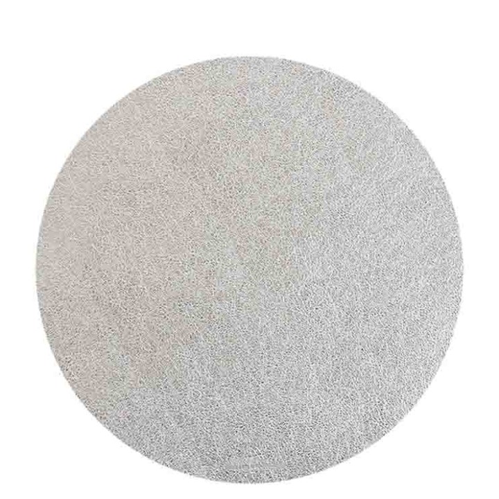 Sous-plat en faux cuir argente d38 cm