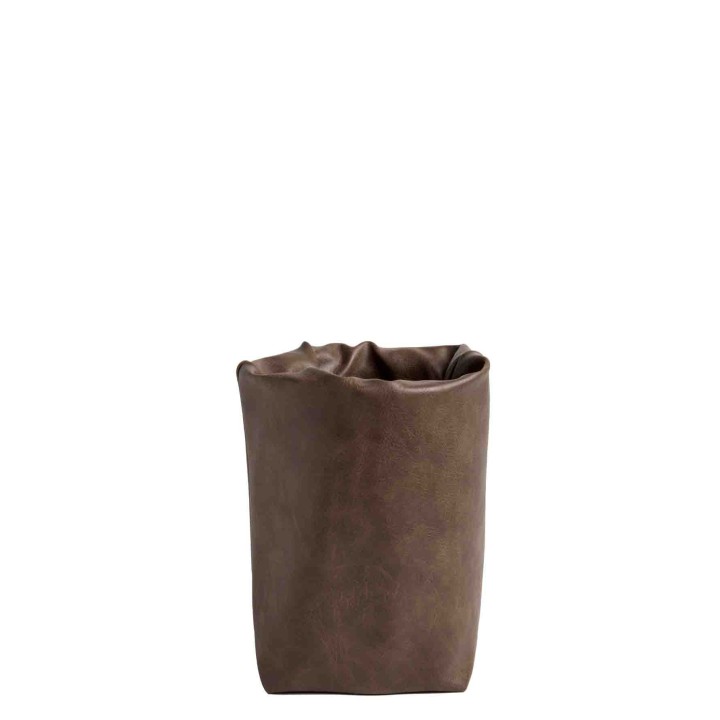 Glacette refrigerante similpelle vintage marrone 10 x 10 h17 cm