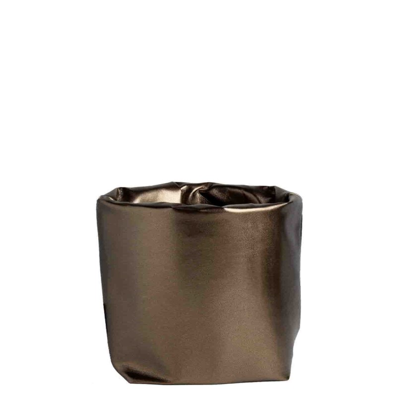 Cooling brass fake leather glacette for magnum bottles 12 x 12 x h17cm