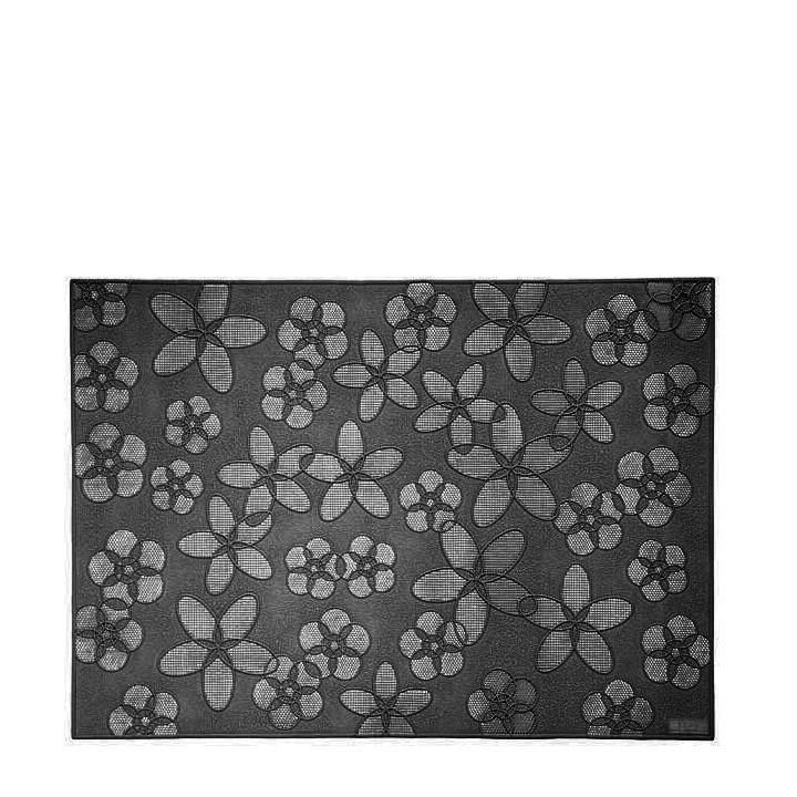 Set de table en plastique noir avec fleurs percees 35 x 49 cm