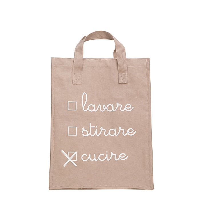 Borsa rigida 100% cotone/interno plastica cucire 25 x 35 h45 cm