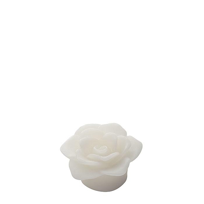 Petite bougie led rose blanche d6.5 cm