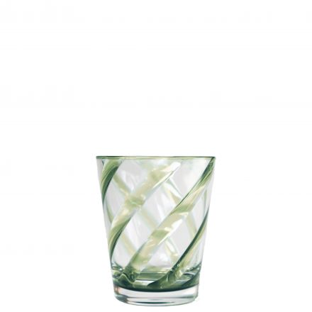 Bicchiere metacrilato trasp. spirale verde d9 h11 cm