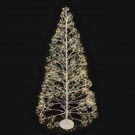 Sapin blanc avec branches lumineuses 3000 led usage interieur et exterieur h210 cm